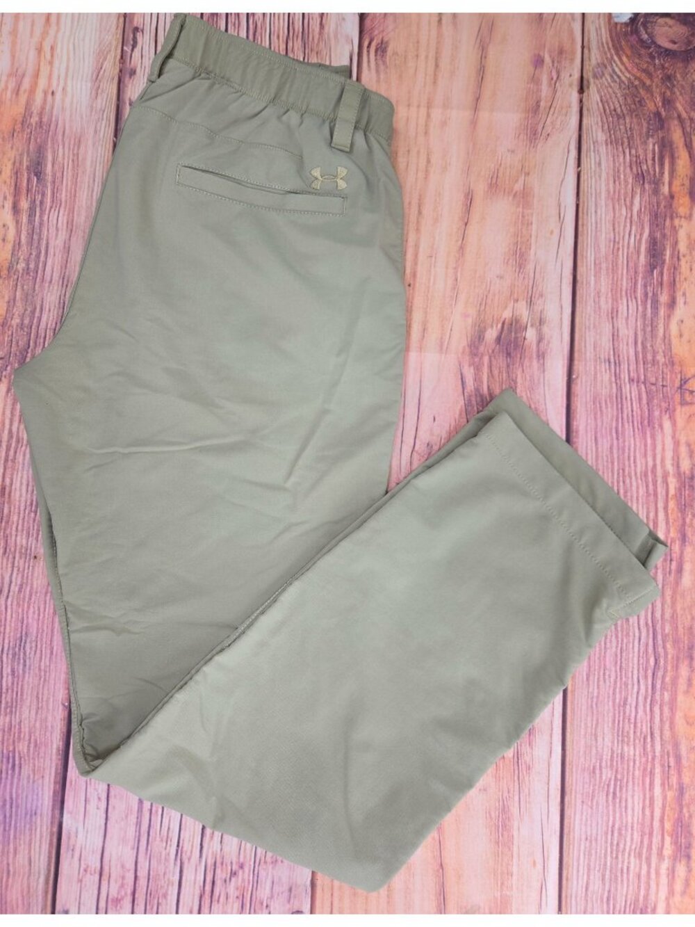 Under Armour Mens Khaki Golf Pants Size 34x34 Nylon Blend